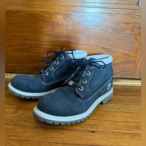 Timberland Navy Blue and Gray Women's Boots